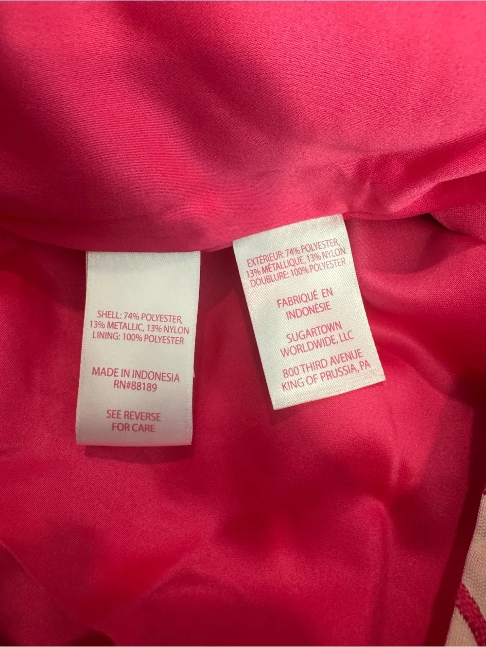 Lilly Pulitzer Hot Pink and White Floral Puff Sleeve Top Sz 14